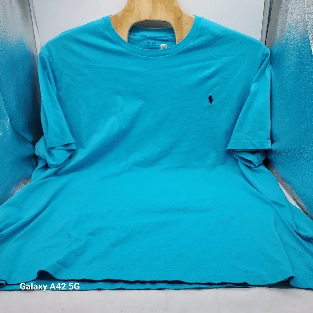Polo Ralph Lauren Mens 4XLT Turquoise Blue Crewneck Short Sleeve Pony T-Shirt